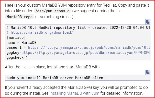 MariaDB Repo Data
